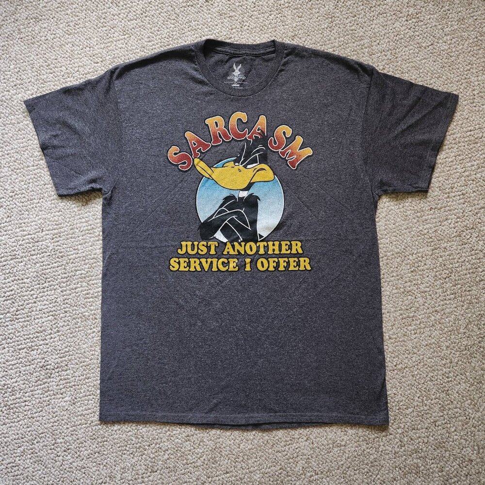 Daffy Duck Sarcasm Looney Toons T-Shirt Tee Men's Size Large